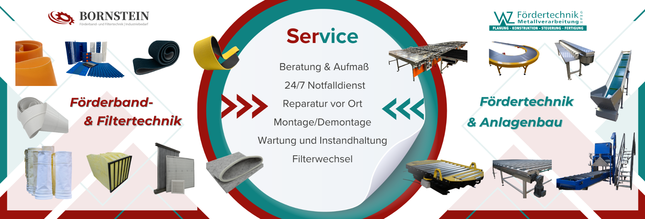 Innenseite des Kooperationsflyers für Bornstein und WZ Fördertechnik